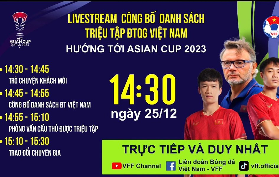 Các ứng viên nào đã được chọn trong danh sách livestream của ĐT Việt Nam?